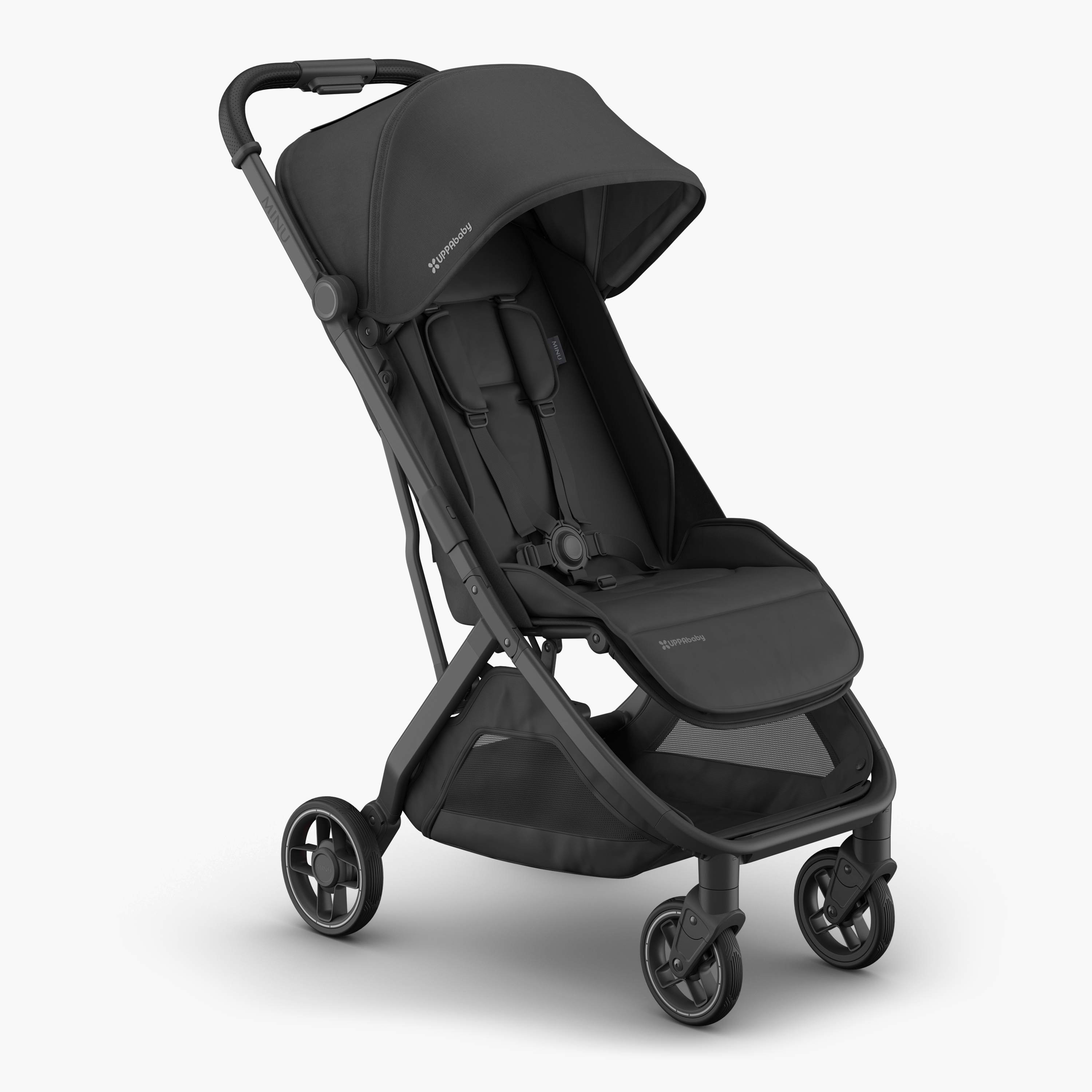 UPPAbaby - MINU V3 Stroller - Jake (Charcoal/Carbon/ Black leather) - UPPAbaby Australia